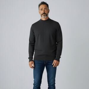 Giorgiolini of Italy Pure Merino Wool Sweater Mens Sz XL Charcoal Gray Classic